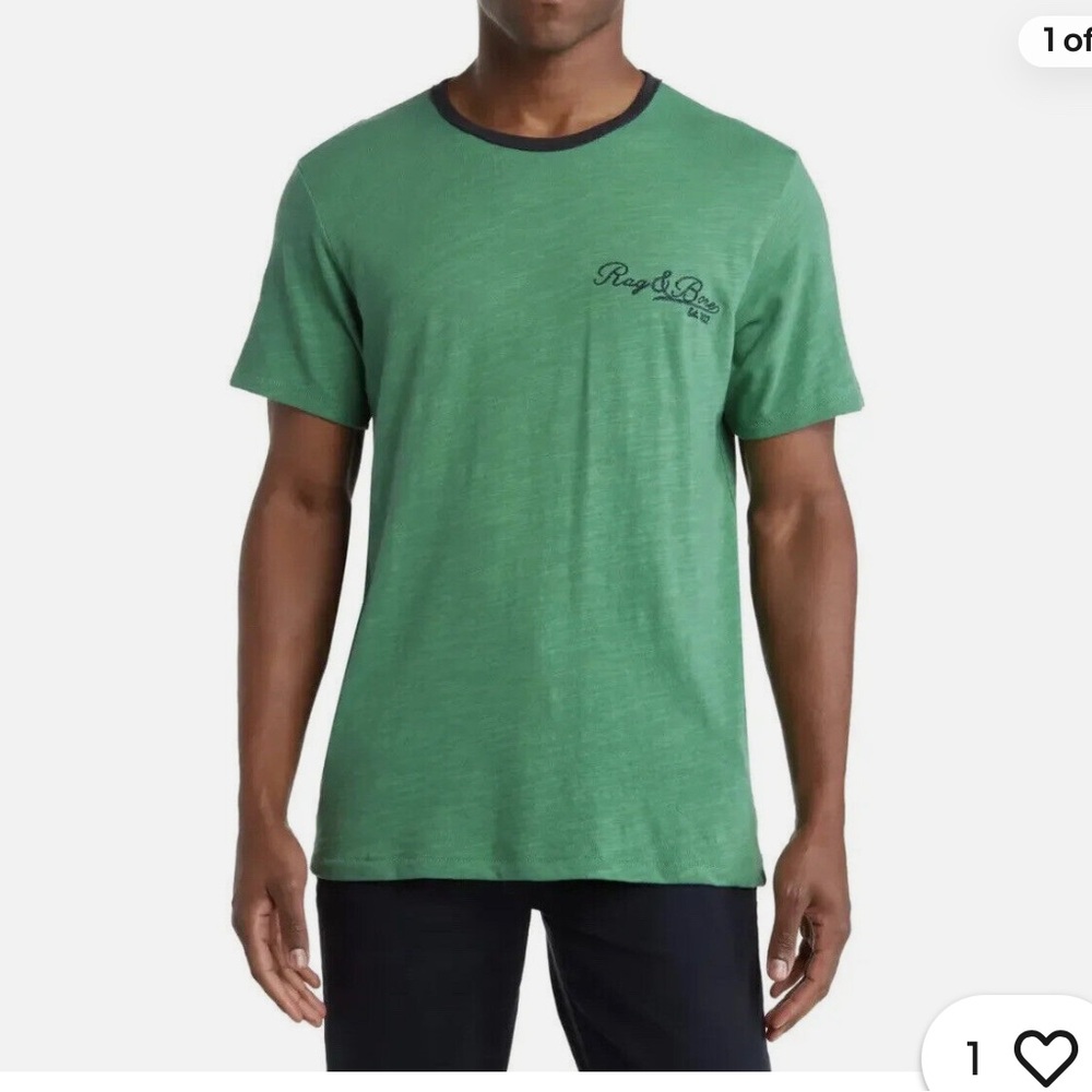 🔥 RAG & BONE 🔥 Men's varsity flame ringer T-shirt